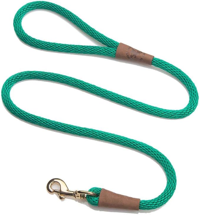 Mendota Pet Snap Leash - British-Style Braided Dog Lead, Made in The USA - Kelly Green, 1/2 in x 4 ft - for Large Breeds