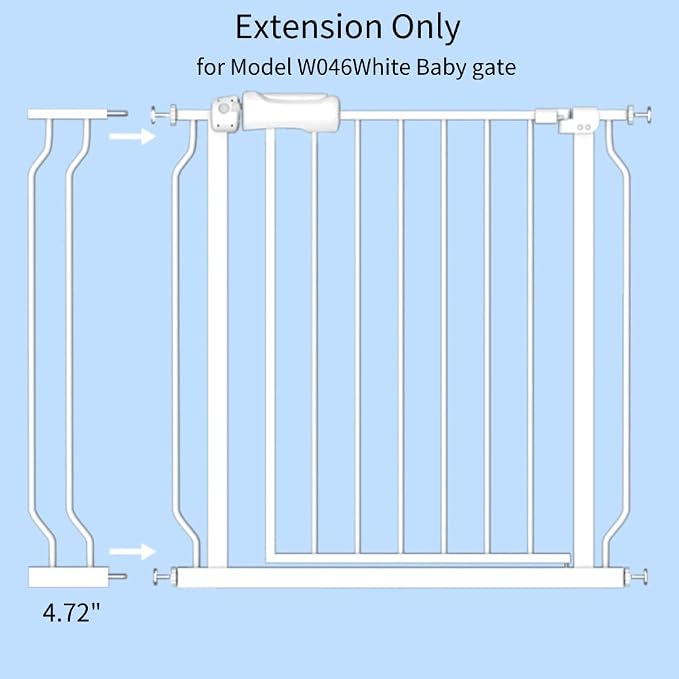 Fairy Baby 4.72in Extensions for Walk Through Baby Gate Auto Close White | Child Safety Gates Extends Wide Openings White