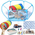 13 Pcs Kitten Starter Kit with Playpen Litter Box Feeder, Blue by Unknown
