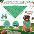 100 Pcs Dog Bandanas Bulk, Football Adjustable Triangle Pet M - Image 4