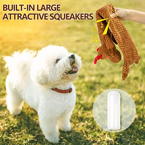 Senneny No Stuffing Dog Christmas Toys with Squeakers, Crinkle Xmas Plush Dog Toys for Large Medium Small Dogs, Durable Interactive Dog Toys for Puppies, Reindeer - Image 3
