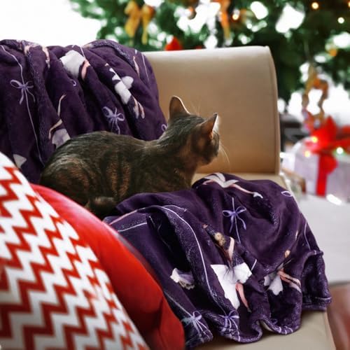 Christmas Throw Blanket for Couch 60x50,Winter Holiday Festival Cute Merry Xmas Nutcracker Ballerina Girl Gifts Blankets for Woman,Soft Flannel Fleece Blankets for Home Living Room Bed Chair Decor - Image 2