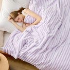 Bedsure Soft Full Size Fleece Blankets for Bed Lavender Fog 84"x90" - Image 4