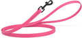 Dogline Biothane Waterproof Dog Leash 2/4/6 Ft Strong Coated Nylon Webbing with Black Hardware Odor-Proof Easy to Clean High Performance for Small or Large Dogs Made in USA, Passionfruit Pink