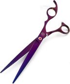 Moontay Professional 8" Dog Grooming Scissors Set 4PCS, Purple | Straight, Upward Curved, Downward Curved, Thinning/Blending Shears for Dog, Cat and Pets, JP Stainless Steel