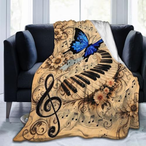 Piano Butterfly Blanket Music Lover Throw Stuff Gifts 50"x40" by Unknown