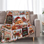Christmas Fox Throw Blanket Woodland Animal Holiday Gifts 60''X80'' - Image 5