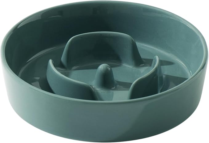 Havniva Slow Feeder Dog Bowls, Ceramic Dog Bowl Slow Feeder for Fast Eater | 0.9 Cups Puzzle Dog Food Bowl, Slow Feeding Bowls for Small Breed, Non-Slip Rubber Base, Anti-Choking