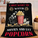 Movie Popcorn Blanket for Girls Women Boys Men Adults Kids Soft Cozy Fleece Theater Film Cinema Throw Blankets Gifts Warm Flannel Plush Lightweight Decor for Couch Bed Sofa 80"X60" by Unknown