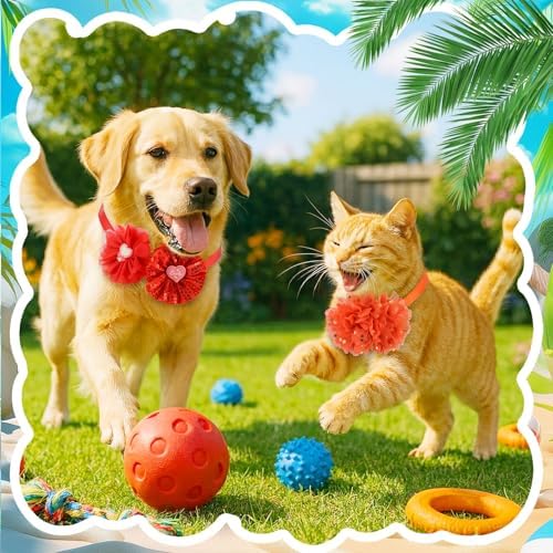 50 Pcs Flower Dog Bows Pink Collar Puppy Bows, Multiple Colors - Image 7