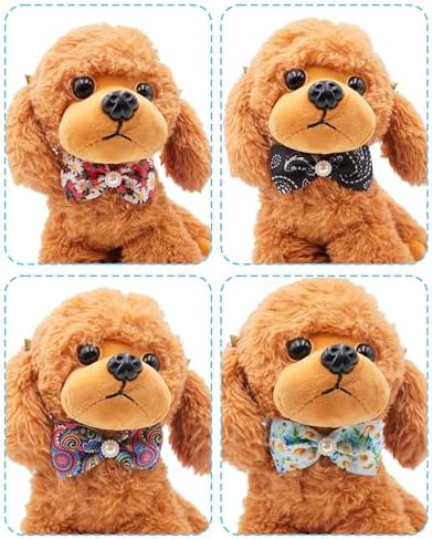 PET SHOW 50 Pack Paisley Small Dog Collar Bow Ties Bulk Puppy Cats Adjustable Bowties for Medium Dogs Floral Bowknots Holiday Party Ties Pet Grooming Accessories Assorted Randomly - Image 4
