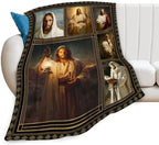 Christian Jesus Blanket Religious Catholic Jesus Throw Blankets Gifts for Girls Boys Kids Soft Cozy Fleece Plush for Couch Sofa Bed 60"x50" by Unknown