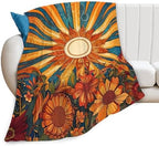 Sunflower Blanket Boho Sunrise Floral Throw Blankets Gifts for Girls Boys Kids Sunflower Lovers Soft Cozy Fleece Plush for Couch Sofa Bed 60"x50" by Unknown