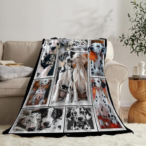Dalmatian Dog Blanket Dalmatian Throw Blankets Puppy Dog Decor Stuff Cozy Flannel Fleece Soft Plush Fuzzy Warm Lightweight Bedding Gifts for Women Girls Kids 60"X50" - Image 4