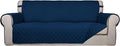 PureFit Reversible Quilted Sofa Cover, Water Resistant Slipcover Furniture Protector, Washable Couch Cover with Non Slip Foam and Elastic Straps for Kids, Pets (X Large, Navy/Navy) | Navy/Navy, Water Resistant Couch Protector, Washable Pet Couch Cover ...