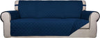 PureFit Reversible Quilted Sofa Cover, Water Resistant Slipcover Furniture Protector, Washable Couch Cover with Non Slip Foam and Elastic Straps for Kids, Pets (X Large, Navy/Navy) | Navy/Navy, Water Resistant Couch Protector, Washable Pet Couch Cover ...