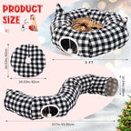 Dansydaisy Cat Tunnel Tree Skirt Black White, 33.9 Inch Bed Cave - Image 2