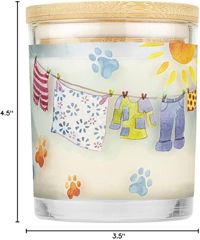 Pet House Candle 2 Pack - Plant-Based/Soy - Clean Burning Scented, Long Lasting Pet Odor Candle for Home - Sunwashed Cotton