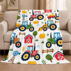 Tractor Throw Blanket Farm Vehicles Barn Hay Gifts 40''X50'' - Image 2