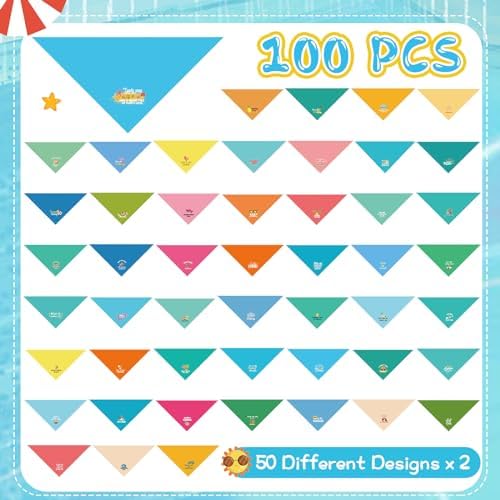 100 Pcs Dog Bandana Bulk with Sayings Summer Pet Triangle Scarf Bibs Washable Puppy Kerchief Adjustable Grooming Supplies for Small Medium Large Dog Cat Costume Accessories - Image 3