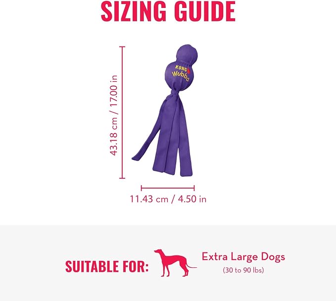 KONG Wubba - Dog Toy for Tug of War & Fetch - Dog Supplies for Puppy & Dog Playtime - Outdoor & Indoor Dog Toy - for XL Dogs - Randomly Provided Color