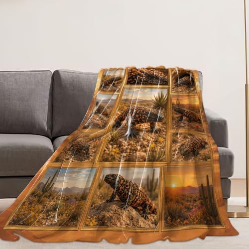 Gila Monster Throw Blanket Gifts for Lizard Lover Boy Men 80"X60" - Image 4
