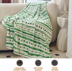 Elegant Comfort Luxury Velvet Super Soft Lucky Green Clover Shamrock Irish Print Fleece Blanket-St Patricks Day Theme Décor Fuzzy Warm and Cozy Throws for Couch and Gift, 50 x 60 inch, Floral Clover - Image 3