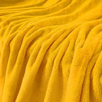 Mustard yellow Fleece Plush Throw Blanket 50"x60"for Couch Fuzzy Cozy - Image 4