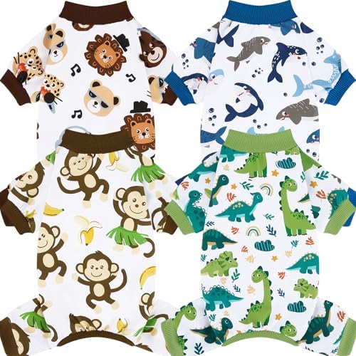 XPUDAC 4 Pack Dog Pajamas Comfy Dog Pjs Clothes for Small Medium Dogs, XXL by XPUDAC