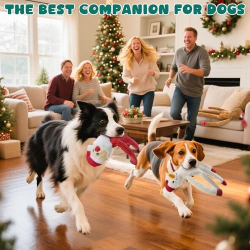 no Stuffing Christmas Dog Toys Squeaky 3-Pack Interactive Chew Toy - Image 6