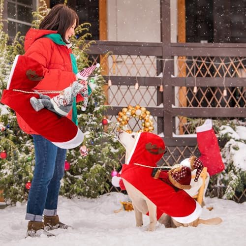 BWOGUE Santa Dog Costume, Dog Christmas Outfit, Santa Rider Costume XL Size - Image 4