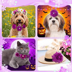 Hoteam 50 Pcs Dog Collar Flowers Bows Accessories, Purple - Image 3