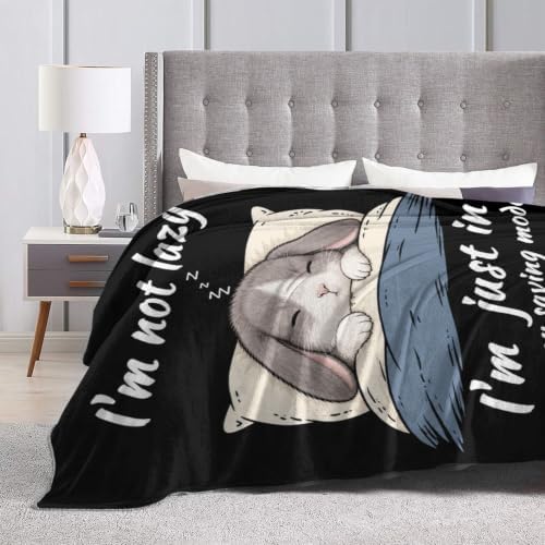 Sleepy Bunny Blanket Throw Gift for Girls Women 50"X40" - Image 6