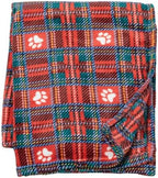 Pet Throw Blanket Ultra Soft Fleece Durable for Crates Beds Sofas Travel (Traditional Tartan Paw Plaid, Large) by GreaterGood