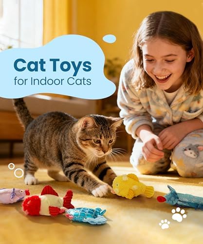 Nocciola Catnip Toys, 5 Pack Cat Toys for Indoor Cats with 100% Natural Catnip, Cotton-Free Kitten Toys in Assorted Colors, Soft Surface, Teething, Chewing & Kicker Floppy Fish Cat Toys - Image 6