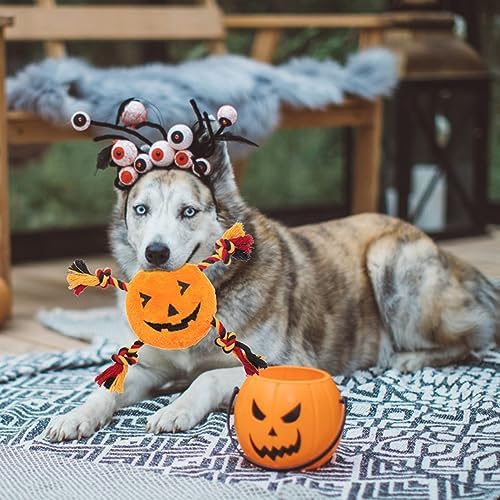 PUPTECK Halloween Dog Squeaky Chew Toys 3 Pack - Image 7