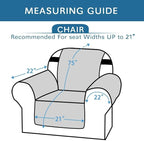H.VERSAILTEX Chair Slipcover Reversible Chair Cover Water Resistant Washable Chair Cover Non-Slip Fabric Furniture Protector with Elastic Strap for Pets(Armchair, Charcoal Grey)