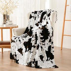Vessia Throw Blanket Cow Black and Brown for Couch, Bed, Sofa, Soft Cozy Blanket for All Season, Lightweight and Comfy Cow Flannel Fleece Animal Home Decor for Kids Women Adults(50x70 inches) by Vessia