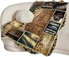 Vintage Piano Blanket Music Throw Blankets Decor Stuff Cozy Flannel Fleece Soft Plush Fuzzy Warm Lightweight Bedding Gifts for Women Girls Kids 50"X40" - Image 3
