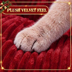 Christmas Tree Cat Tunnel 36 in Donut Bed, Red, Flannel, Corduroy - Image 7