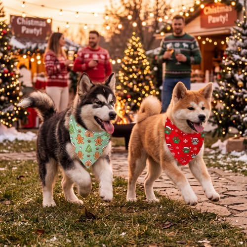 Preboun 50 Pcs Chriastmas Paw Print Dog Bandanas Bulk, Xmas Party - Image 4