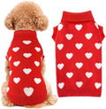 Valentines Dog Sweater Heart Dog Valentines Outfit Soft Warm Knitted Pet Clothes Cold Weather Puppy Clothes for Small Medium Dogs Cats by BAOBICUTE