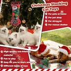 Shappy 1 Set 10 Pcs Christmas Cat Stocking Toys with Cat Sticks Shaped Santa, Xmas Tree, Yarn Balls, Toy Mouse, Paw Shaped Xmas Stocking Pet Set, Interactive Pet Gifts - Image 6