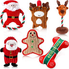 6 Pack Christmas Dog Toys Plush Stuffed Dog Squeaky Toys, Classic by Suilung
