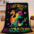 Dragon Blanket for Girls Women Boys Men Adults Kids Soft Cozy Fleece Dragon Lovers Throw Blankets Gifts Warm Flannel Plush Lightweight Decor for Couch Bed Sofa 60"X50" by Unknown