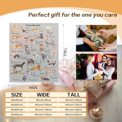 Dog Type Blanket, Dog Alphabet Truck Blankets, Gift for Girls Dog Type Lover, 40"x50" Soft Lightweight Plush Throw Blanket for Couch Bed Sofa Decoration - Image 2