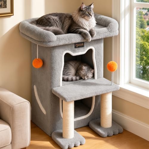 Small Cat Tree Tower Scratching Post for Indoor Cats Large Adult by FeliskynCatTreeTower