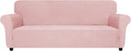 ZNSAYOTX Oversized Super Stretch Couch Cover (92"-115"), New Striped Sofa Covers Comfortable & Durable, Dog Cat Pets Friendly Extra Large Spandex Sofa Slipcovers (Rose, XL Sofa)