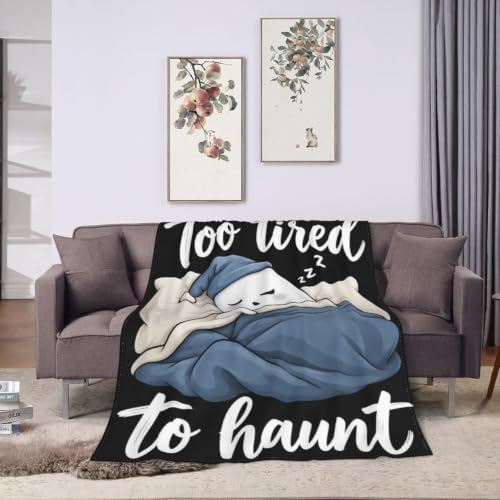 Sleepy Ghost Blanket Throw Gift for Girls Women 50"X40" - Image 3