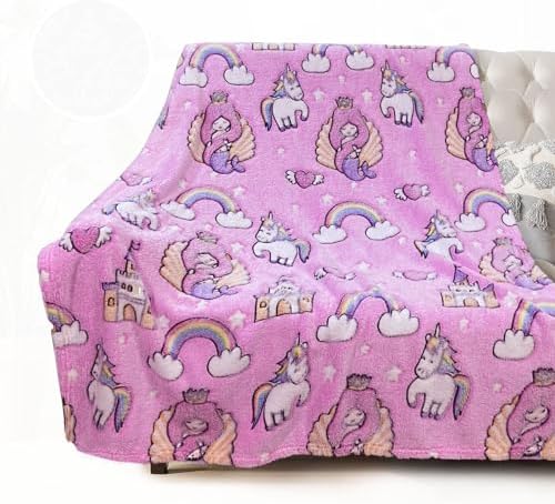 COMFAR Mermaid Blanket for Girls 4-6, Gifts Girls, Kids Blankets Toddler Kids, Personalized Baby Cute Teen Girls,Birthday 50inx 60in by COMFAR